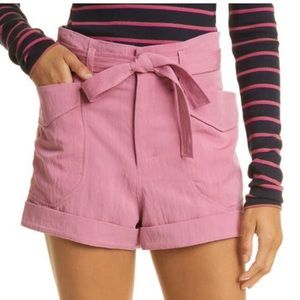 NWT rag & bone rose pink trail tie waist shorts - women’s size 8